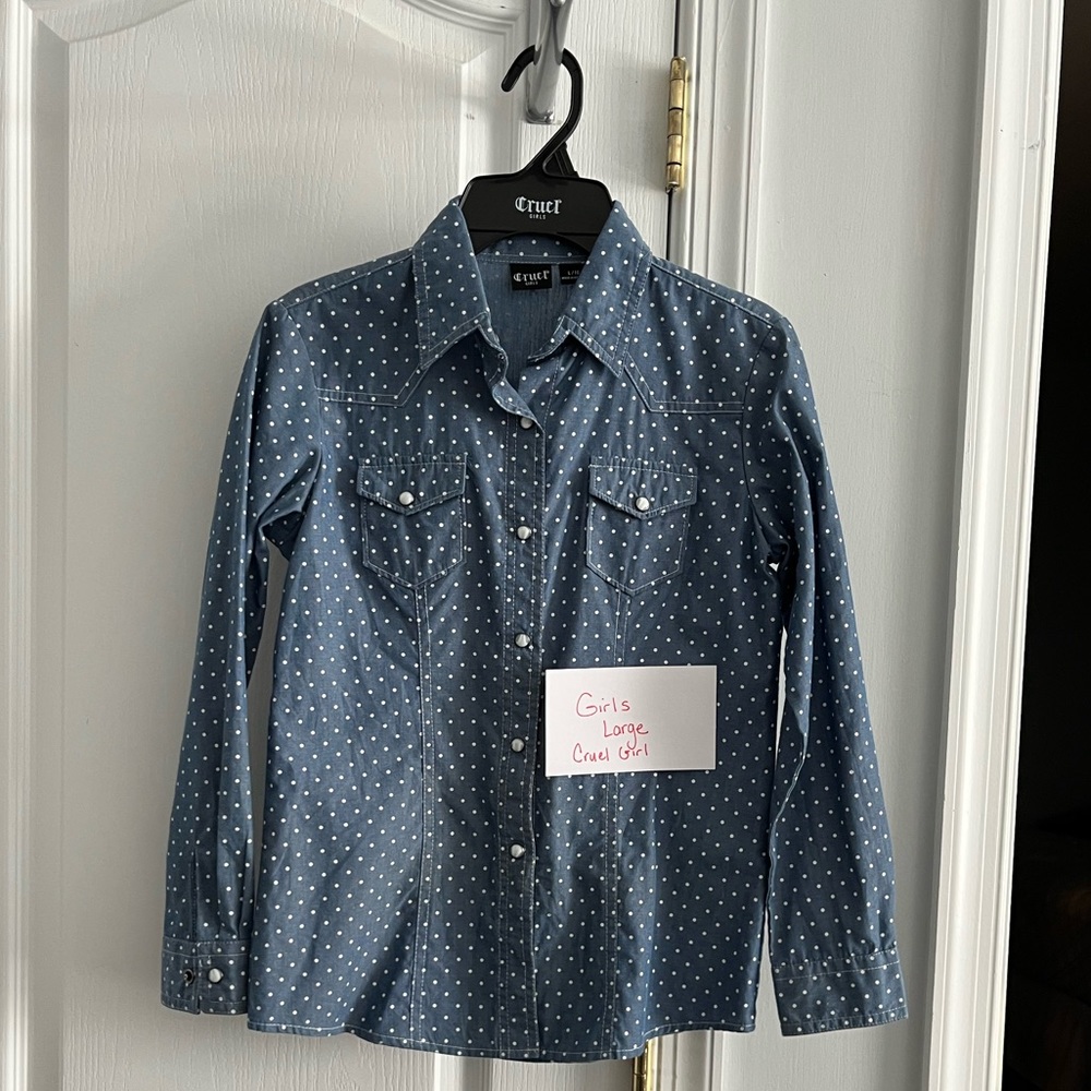 Girls cruel girl pearl snap rodeo shirt